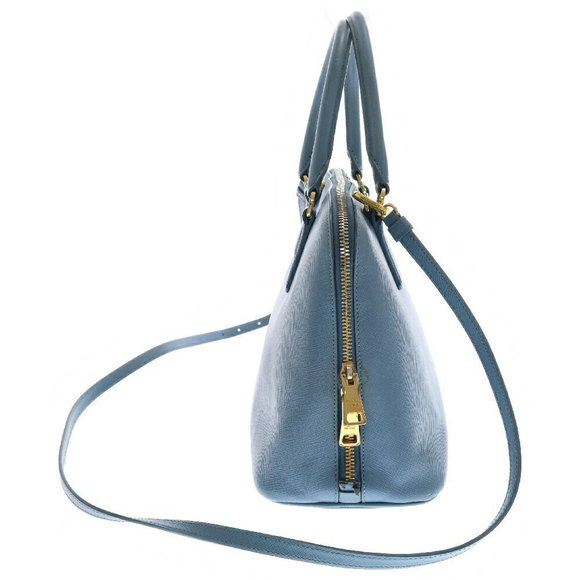 PRADA SAFFIANO LUX Leather Shoulder Bag Blue - Picture 3 of 6